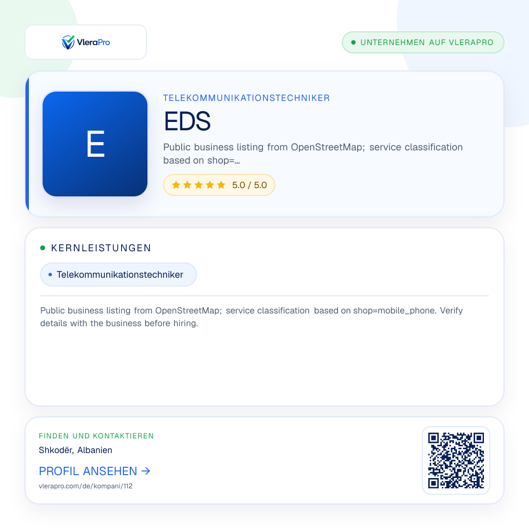 Werbegrafik des Unternehmensprofils: EDS