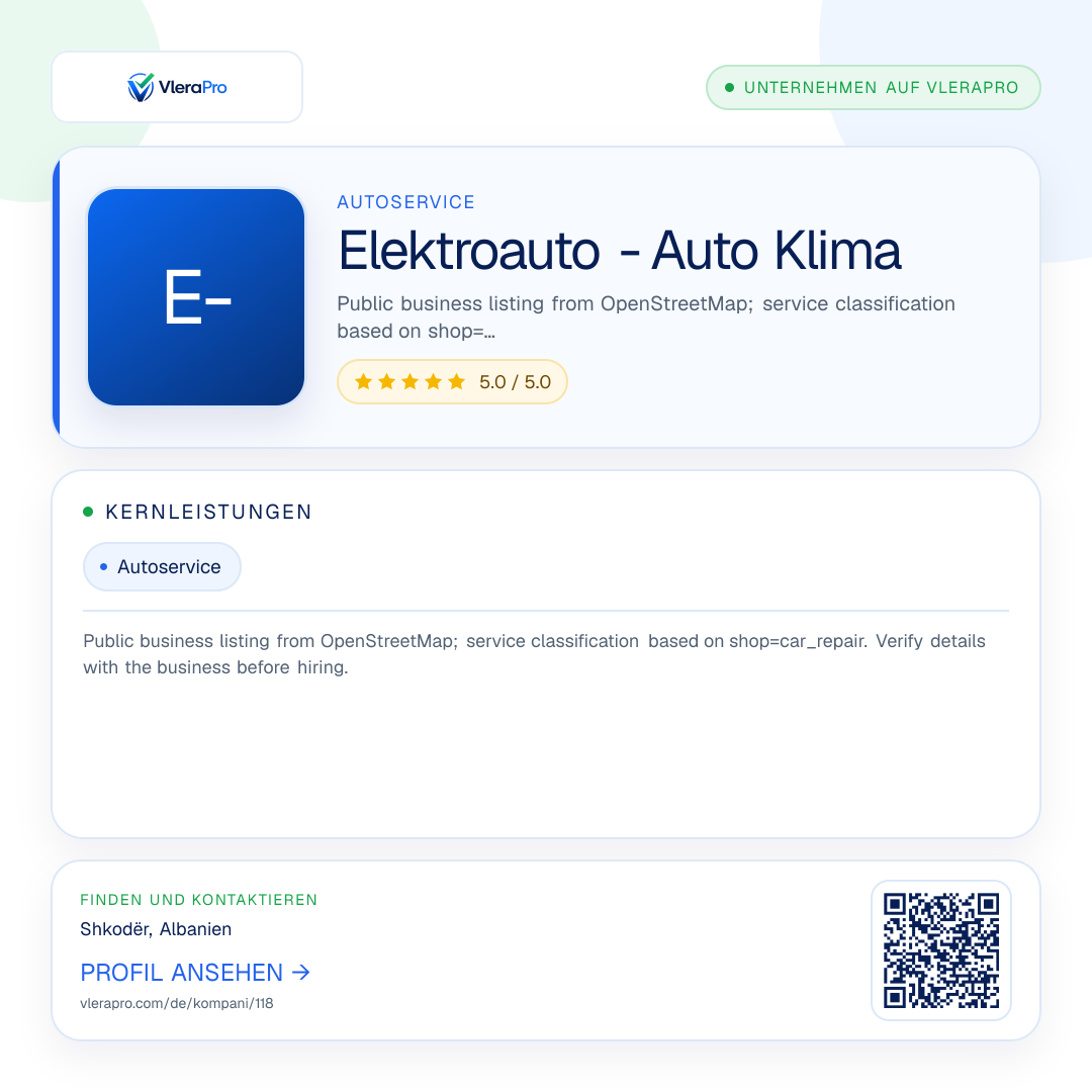 Werbegrafik des Unternehmensprofils: Elektroauto - Auto Klima