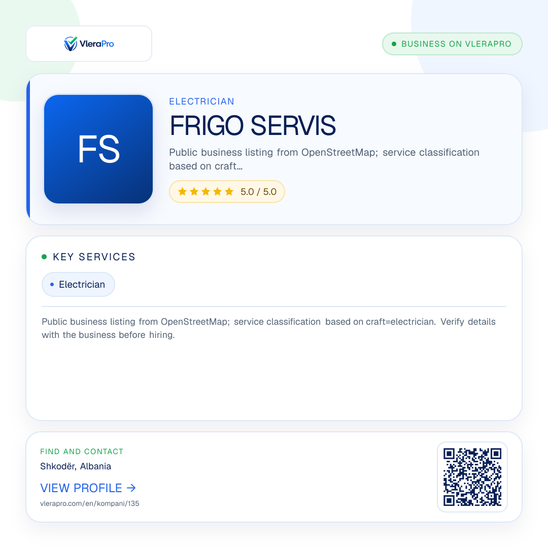 Promotional profile graphic: FRIGO SERVIS