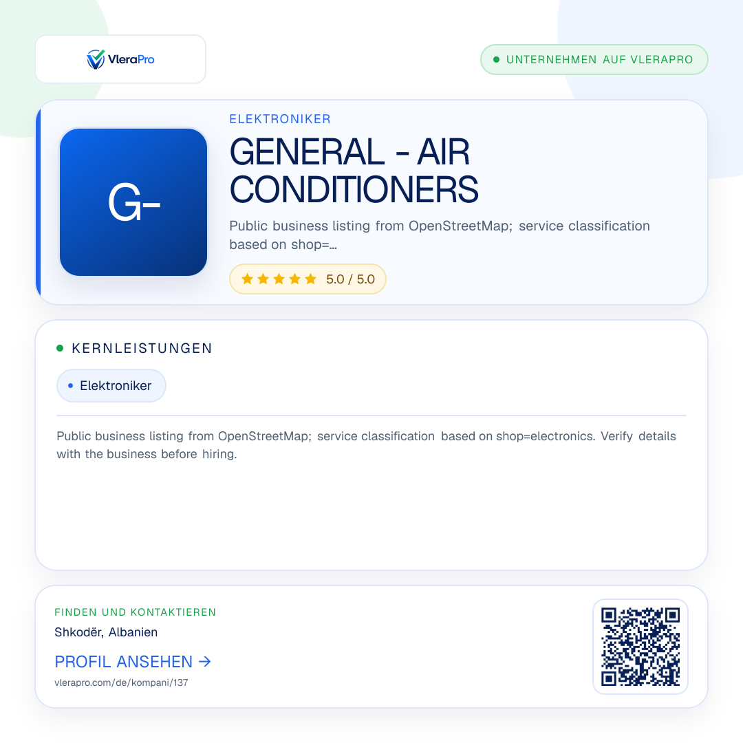 Werbegrafik des Unternehmensprofils: GENERAL - AIR CONDITIONERS