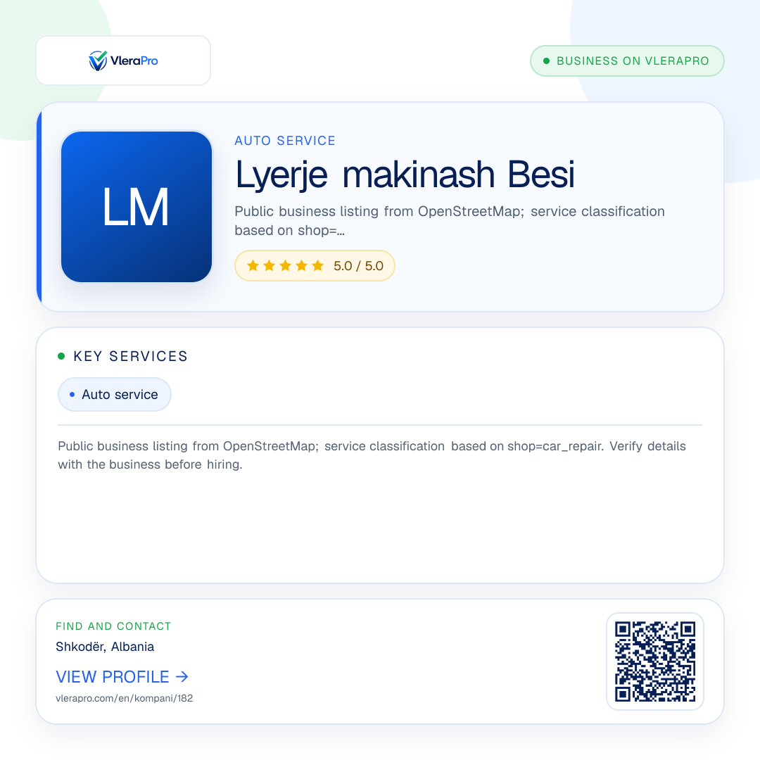 Promotional profile graphic: Lyerje makinash Besi