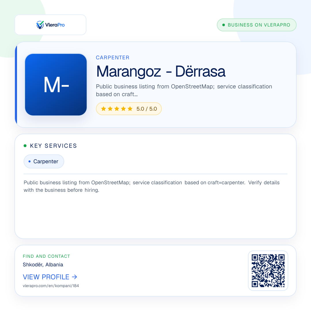 Promotional profile graphic: Marangoz - Dërrasa