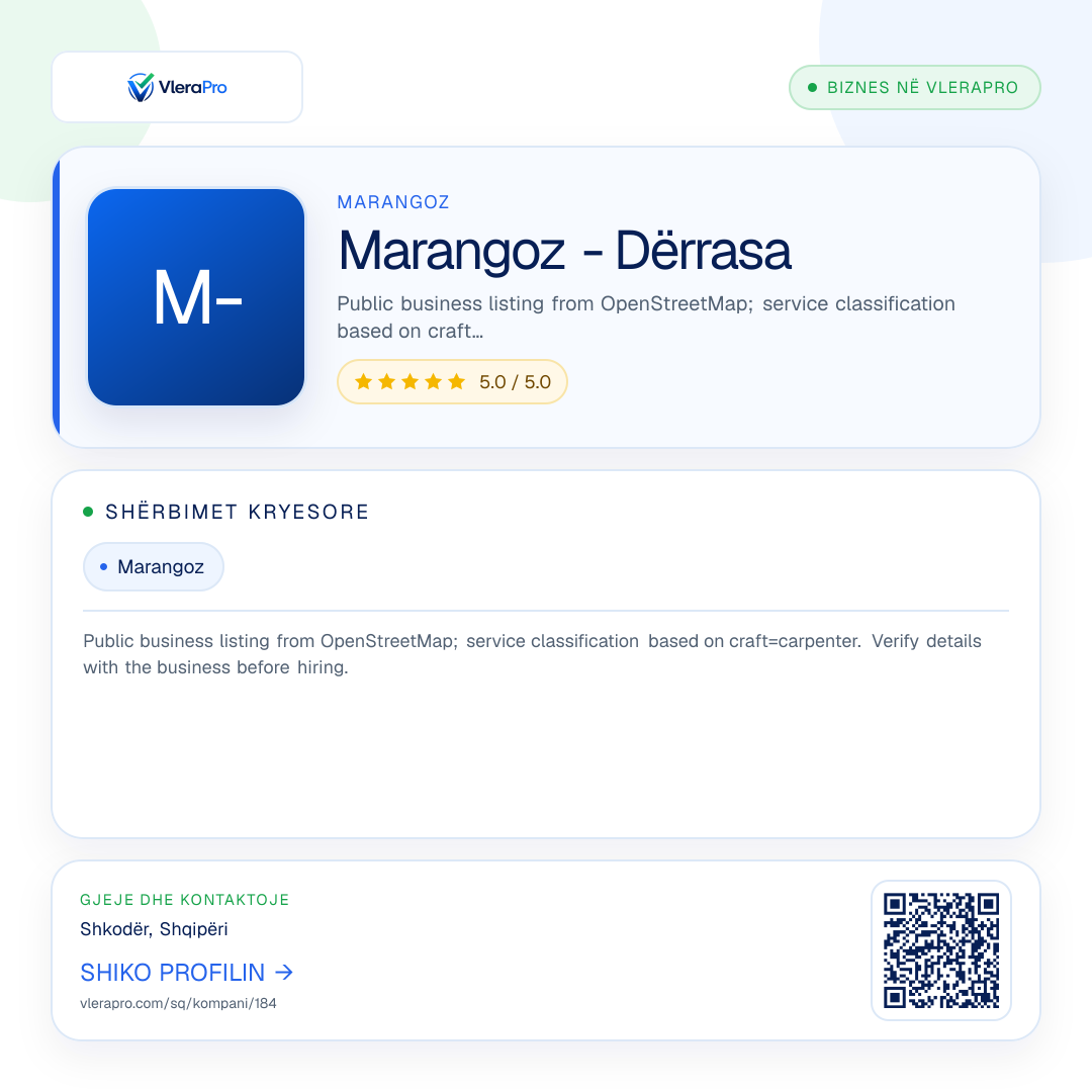 Grafika promocionale e profilit: Marangoz - Dërrasa
