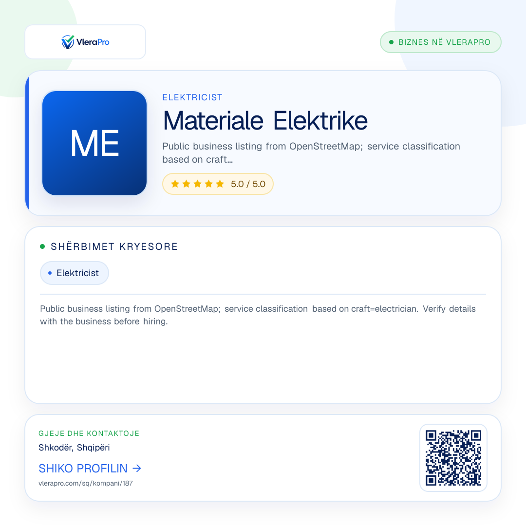 Grafika promocionale e profilit: Materiale Elektrike
