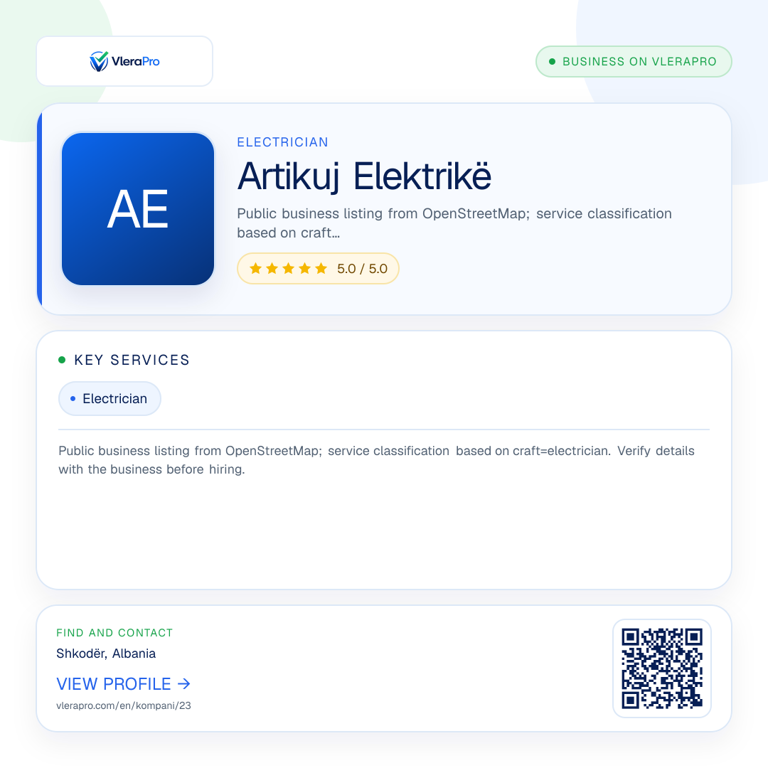 Promotional profile graphic: Artikuj Elektrikë