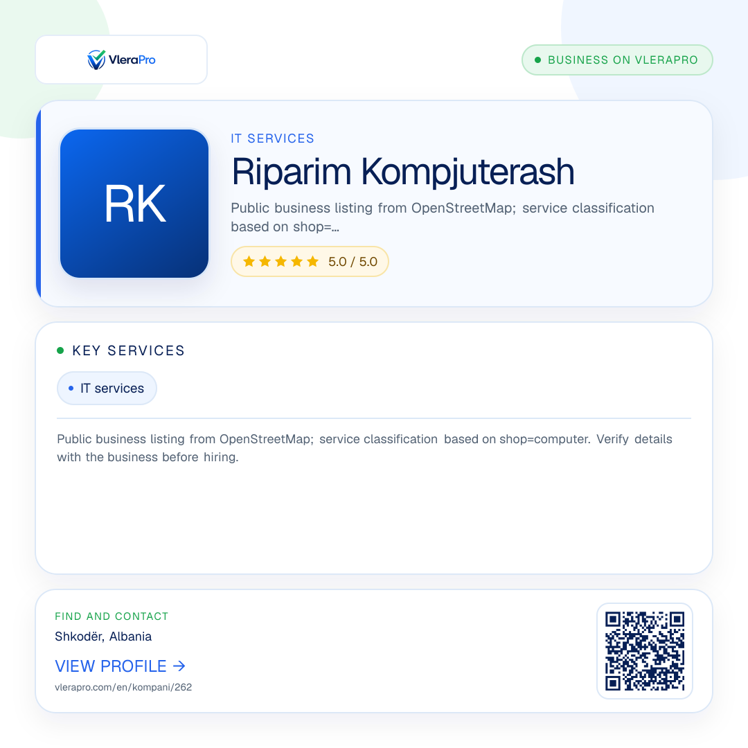 Promotional profile graphic: Riparim Kompjuterash