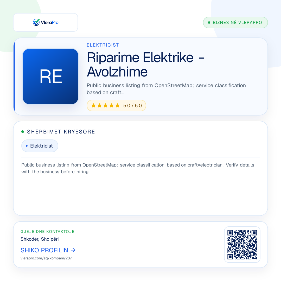 Grafika promocionale e profilit: Riparime Elektrike - Avolzhime