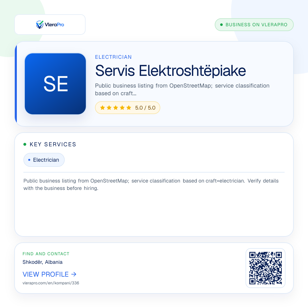 Promotional profile graphic: Servis Elektroshtëpiake