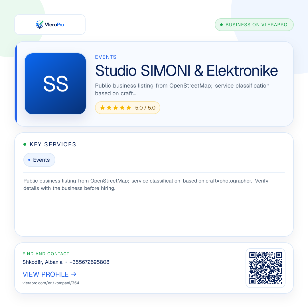 Promotional profile graphic: Studio SIMONI & Elektronike