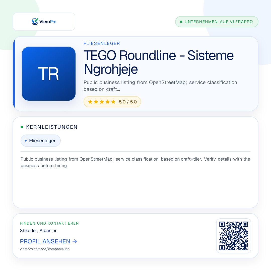 Werbegrafik des Unternehmensprofils: TEGO Roundline - Sisteme Ngrohjeje