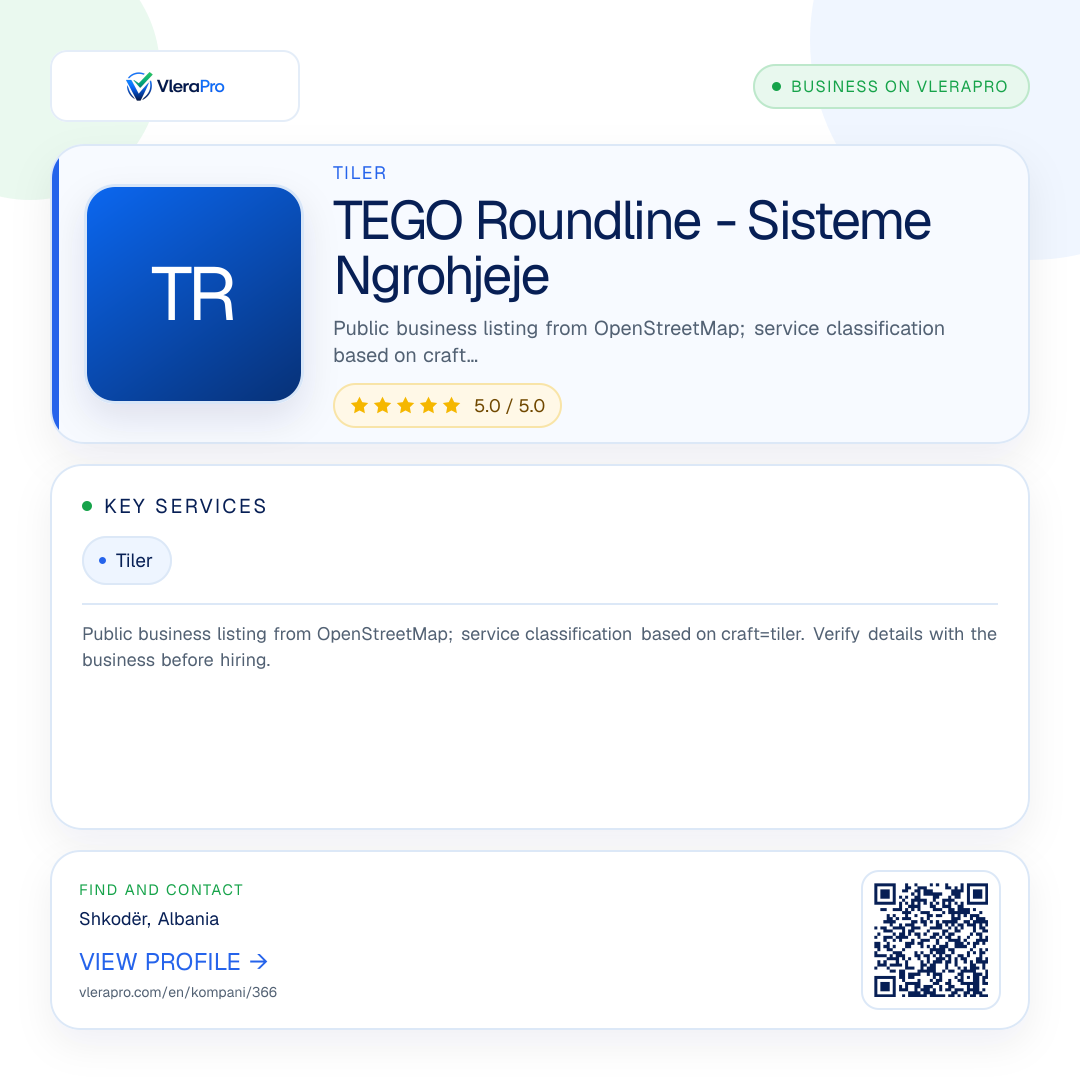 Promotional profile graphic: TEGO Roundline - Sisteme Ngrohjeje
