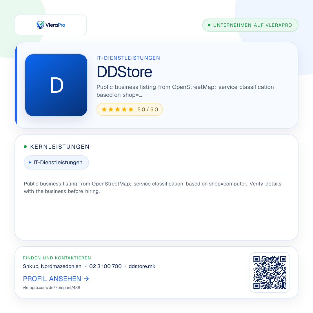 Werbegrafik des Unternehmensprofils: DDStore