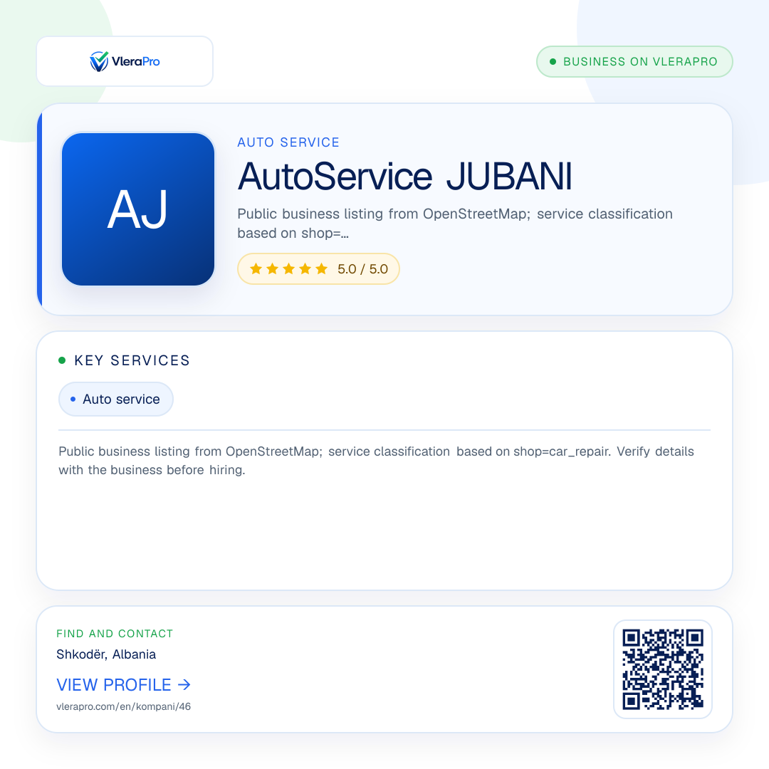 Promotional profile graphic: AutoService JUBANI