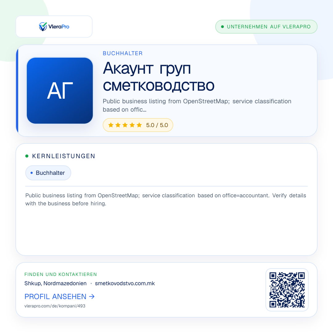 Werbegrafik des Unternehmensprofils: Акаунт груп сметководство