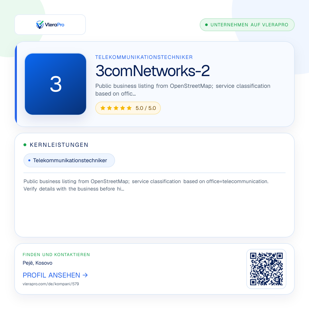 Werbegrafik des Unternehmensprofils: 3comNetworks-2