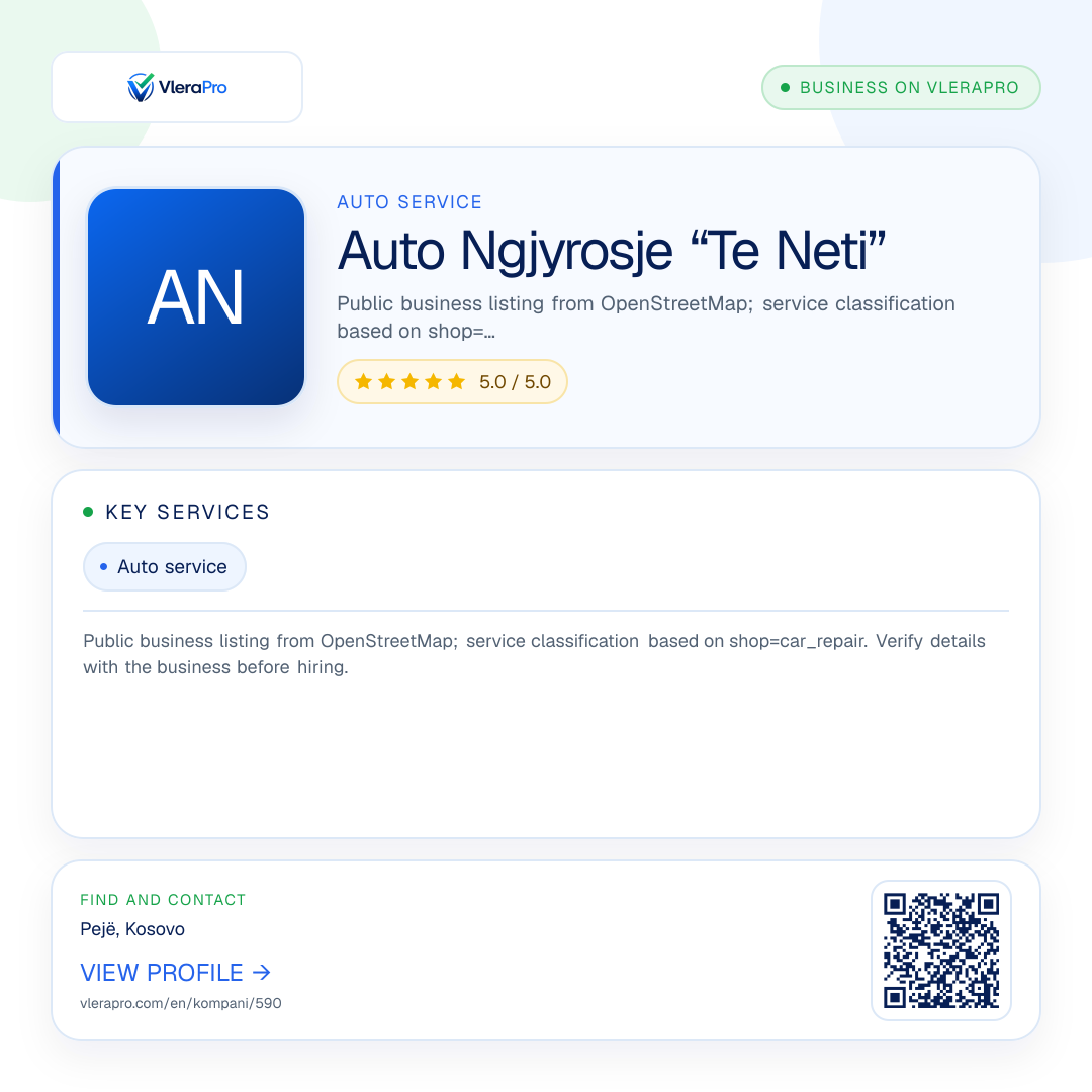 Promotional profile graphic: Auto Ngjyrosje “Te Neti”