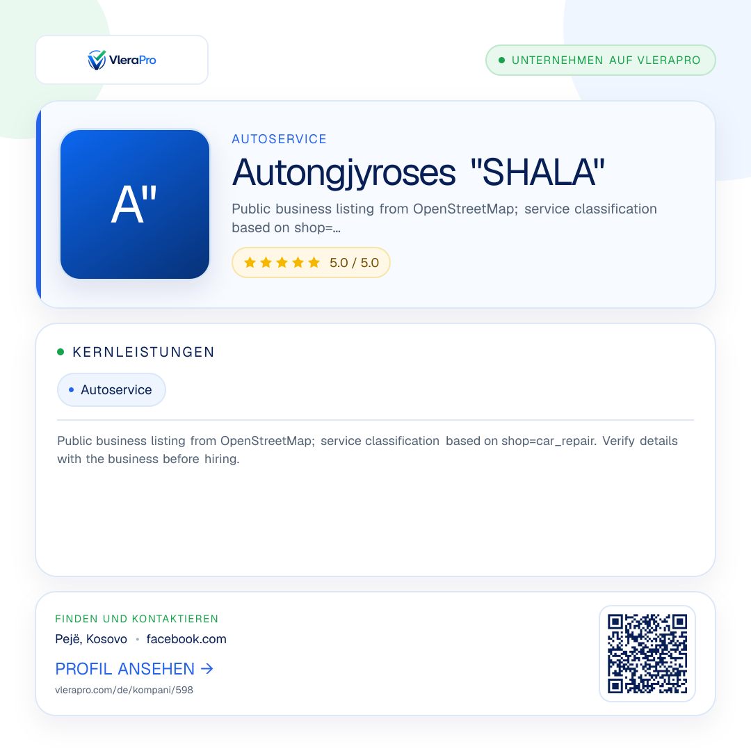 Werbegrafik des Unternehmensprofils: Autongjyroses "SHALA"