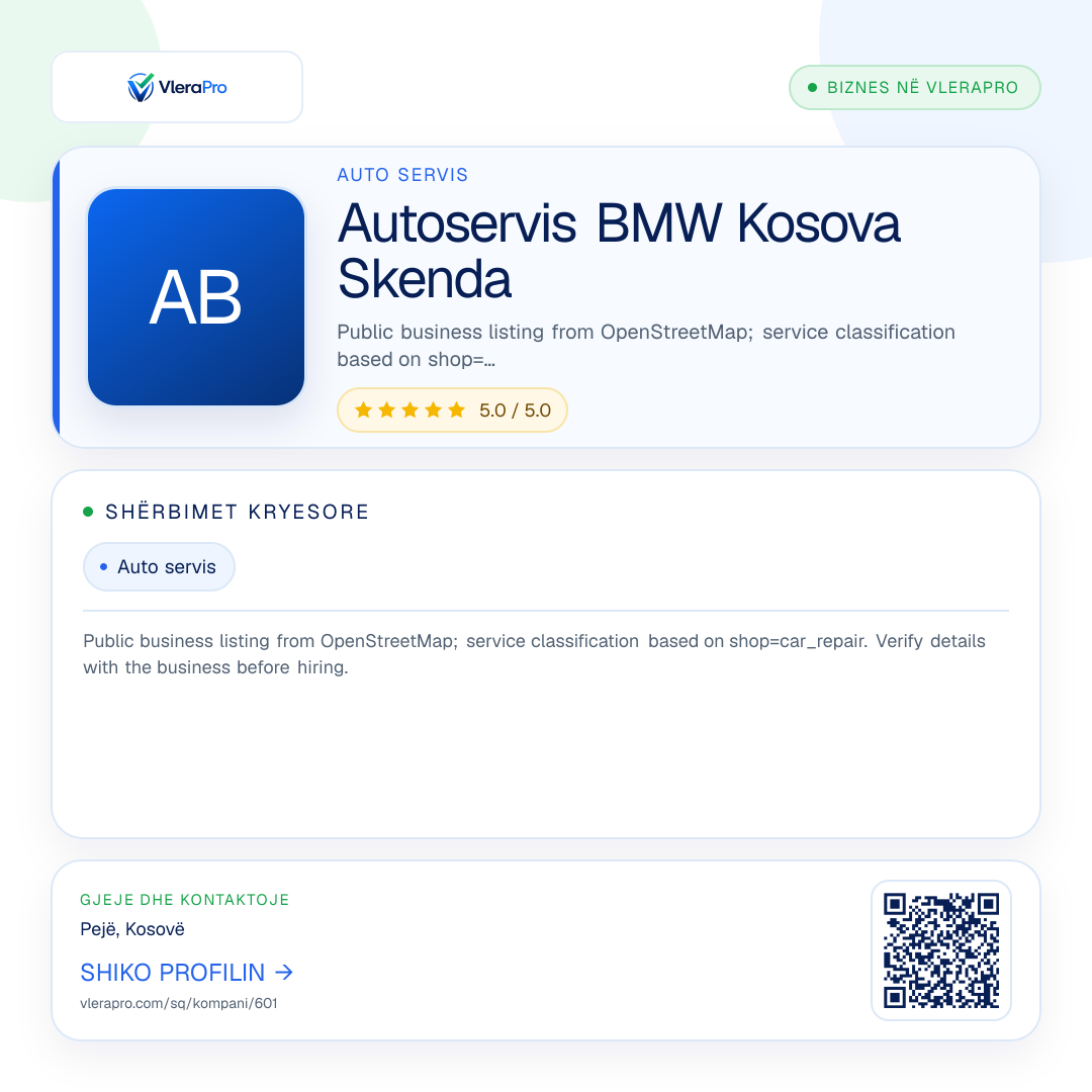 Grafika promocionale e profilit: Autoservis BMW Kosova Skenda