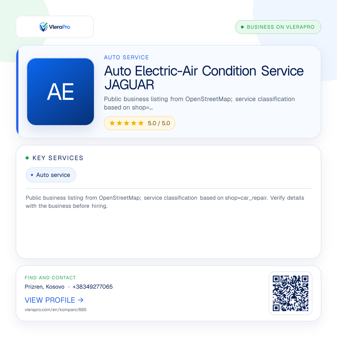 Promotional profile graphic: Auto Electric-Air Condition Service JAGUAR