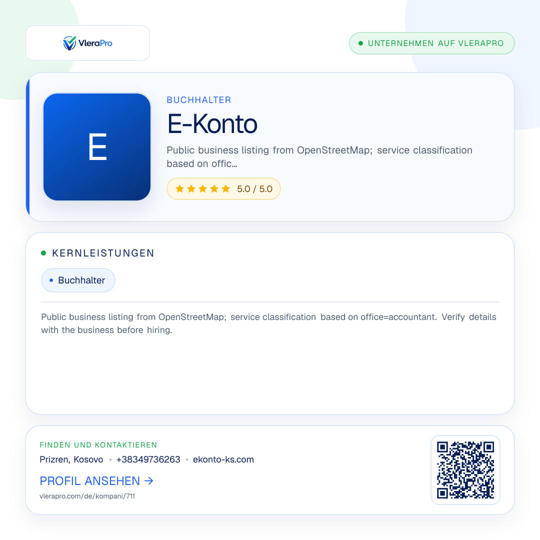 Werbegrafik des Unternehmensprofils: E-Konto