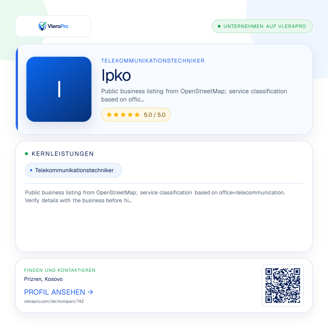 Werbegrafik des Unternehmensprofils: Ipko