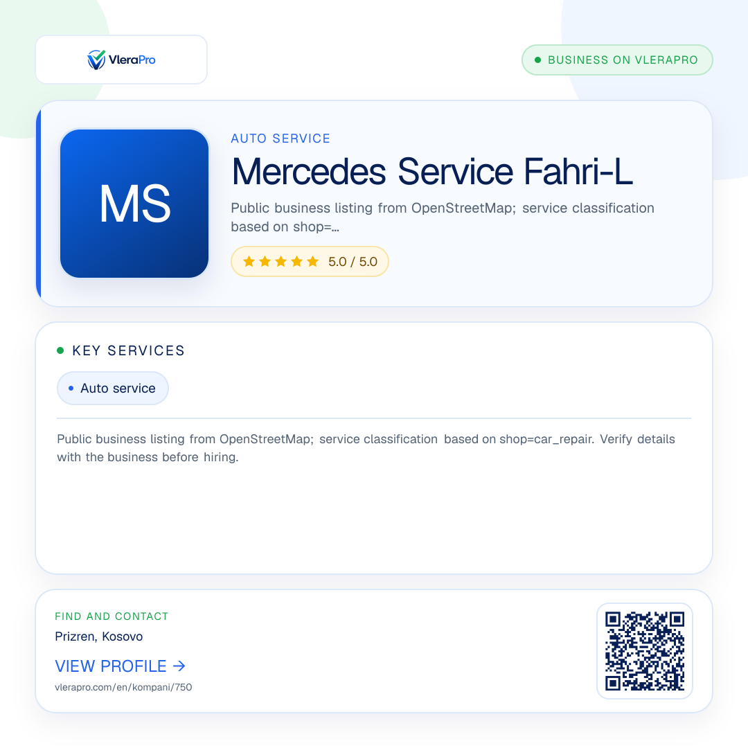 Promotional profile graphic: Mercedes Service Fahri-L