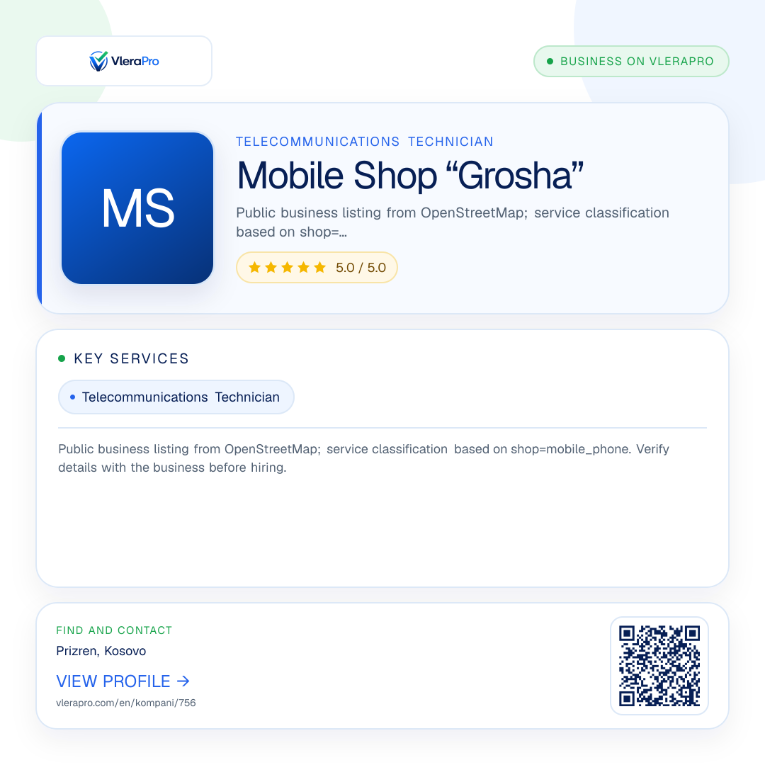 Promotional profile graphic: Mobile Shop “Grosha”
