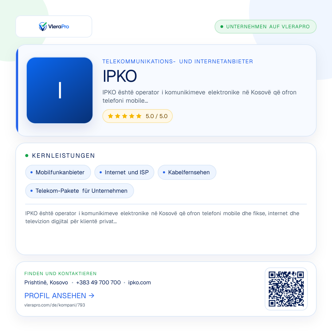 Werbegrafik des Unternehmensprofils: IPKO