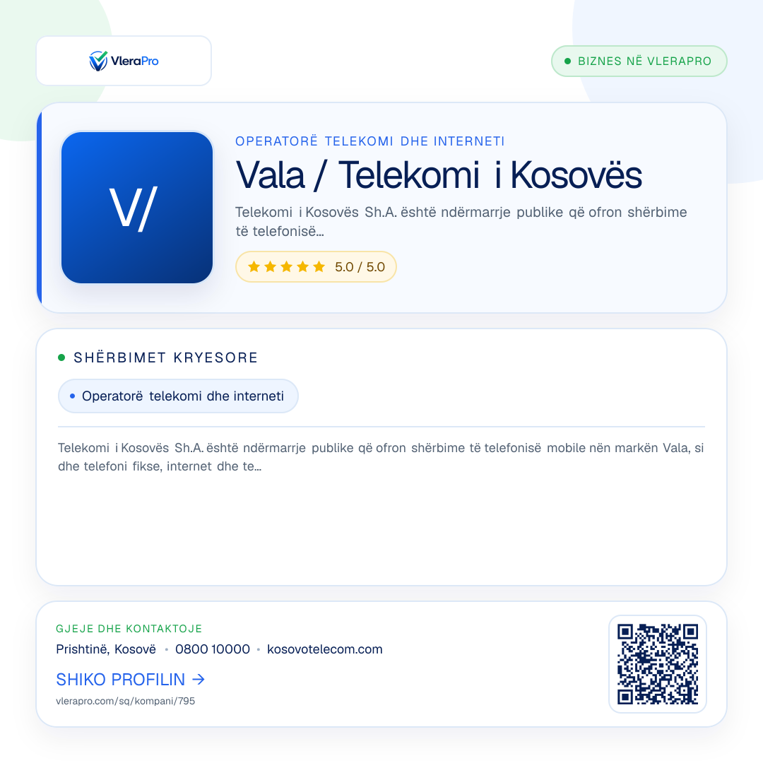 Grafika promocionale e profilit: Vala / Telekomi i Kosovës