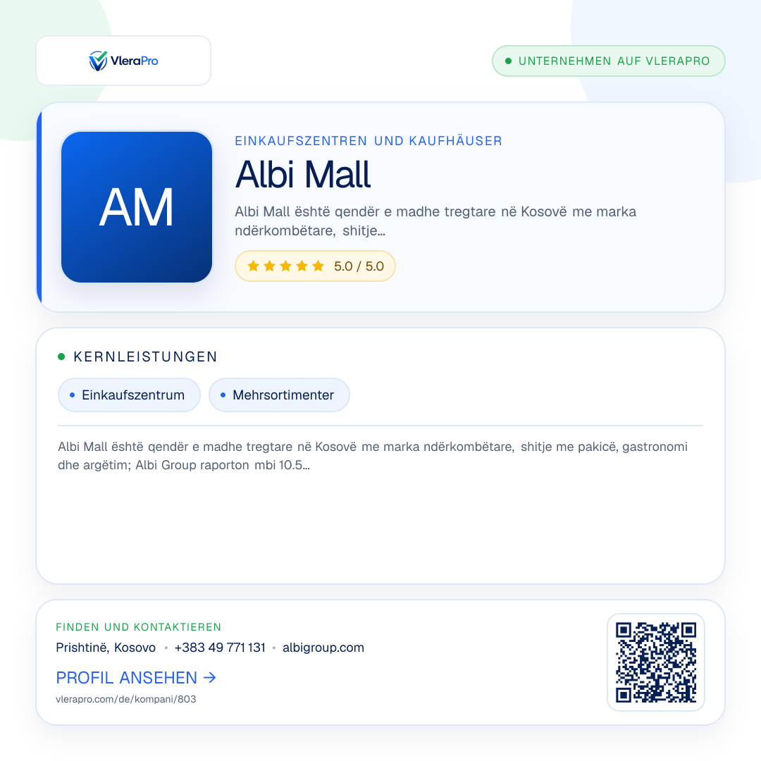 Werbegrafik des Unternehmensprofils: Albi Mall