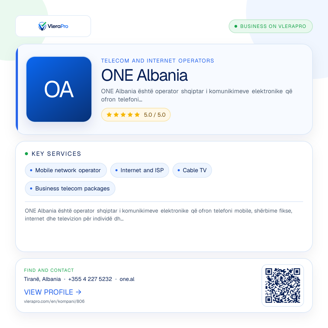 Promotional profile graphic: ONE Albania