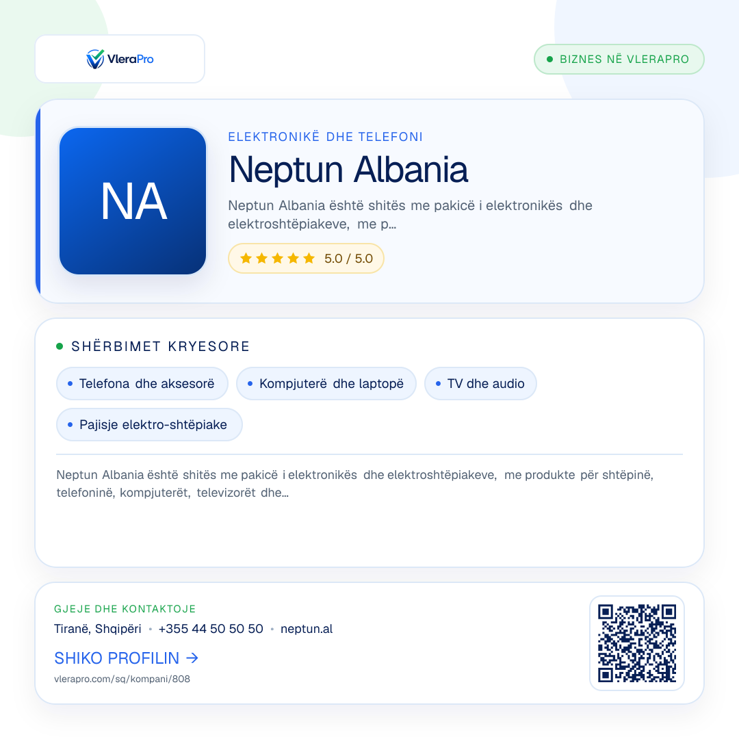 Grafika promocionale e profilit: Neptun Albania
