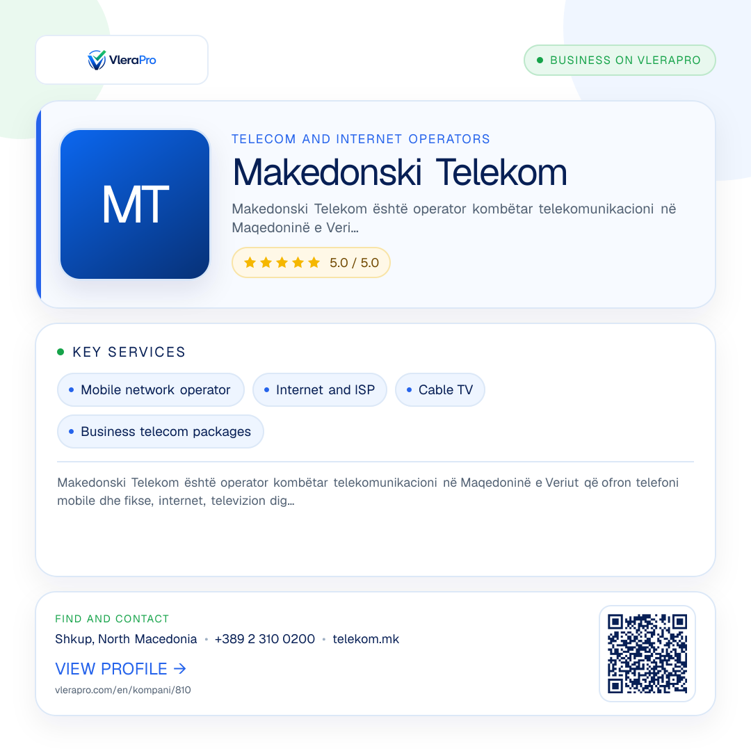Promotional profile graphic: Makedonski Telekom