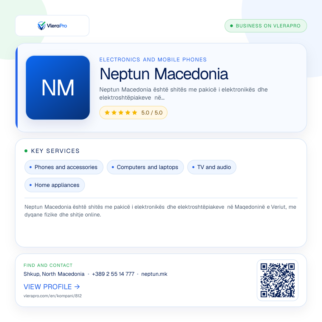 Promotional profile graphic: Neptun Macedonia