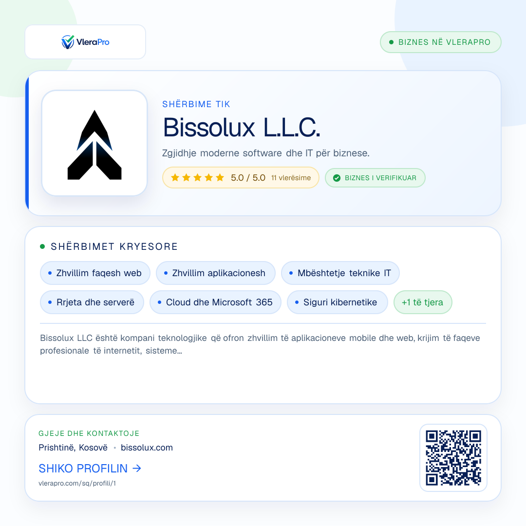 Grafika promocionale e profilit: Bissolux L.L.C.